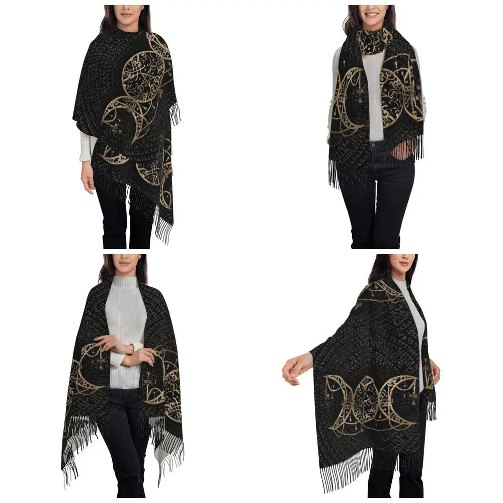 Triple Moon Goddess Shawl Wrap